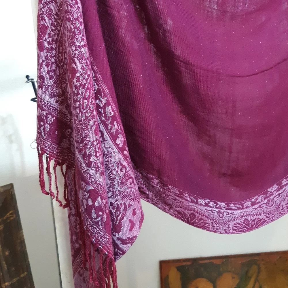 Rayon Knit wrap Long Wide Shoulder scarf Rectangle STUDIO 36